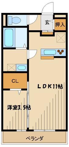 小田急線 玉川学園前駅 徒歩10分 3階建 築16年(1LDK/3階)の間取り写真