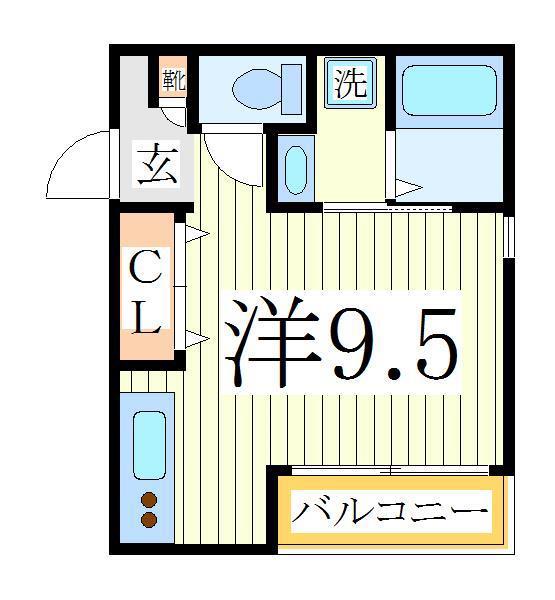 RIZEST 新柏(ワンルーム/1階)の間取り写真