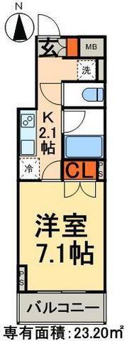 エフシティ亀戸(1K/6階)の間取り写真