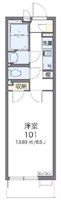 クレイノレジデンス矢上(1K/3階)の間取り写真