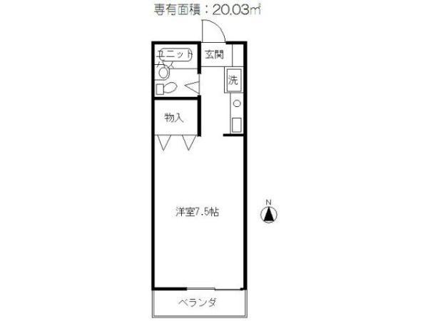 ベルメゾン・TT A棟(1K/2階)の間取り写真