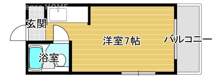 渡辺マンション(ワンルーム/1階)の間取り写真