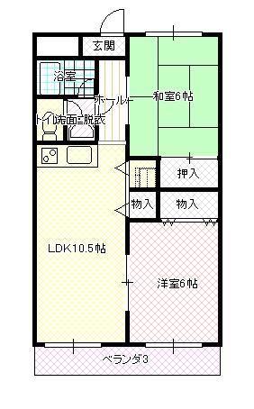 ドミール坂本(2LDK/3階)の間取り写真