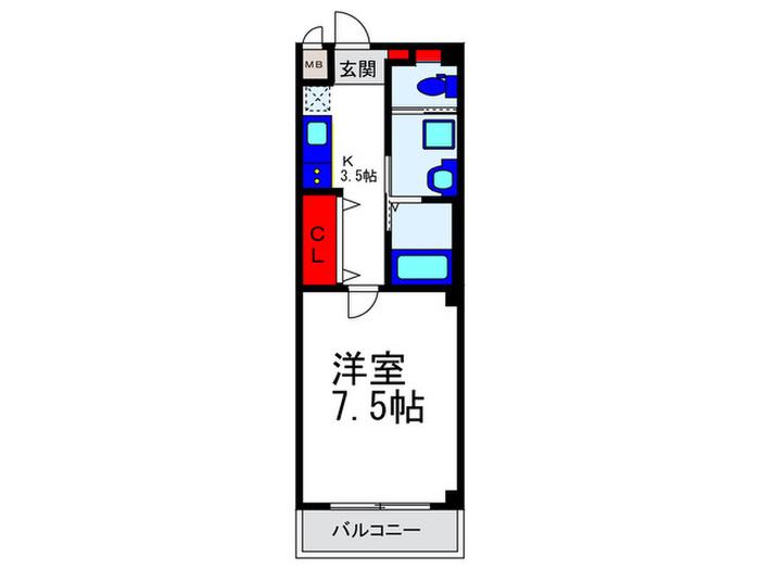 ディア石橋(1K/2階)の間取り写真