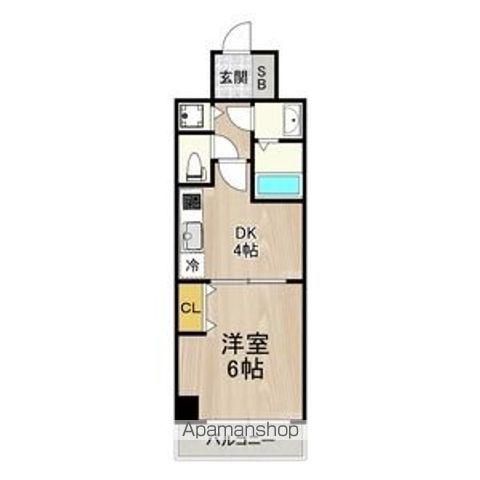 フロンティアコート堺筋本町(1DK/8階)の間取り写真