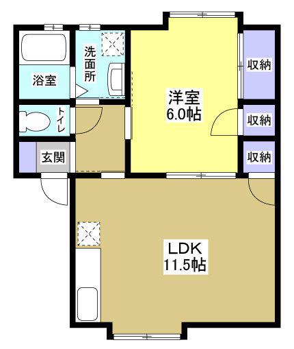 アーベント佐鳴台(1LDK/2階)の間取り写真