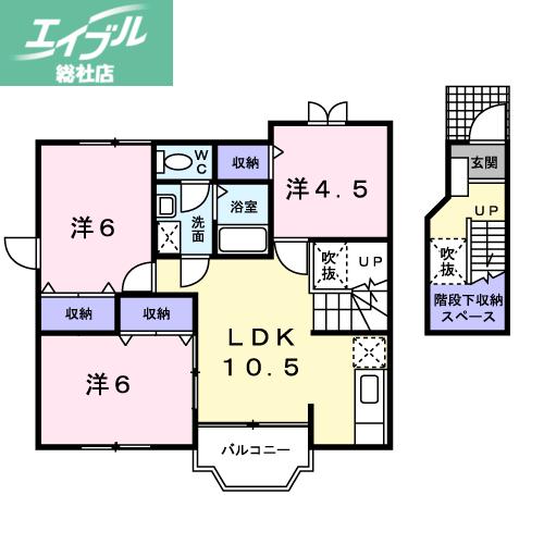 エスポワール21(3LDK/2階)の間取り写真