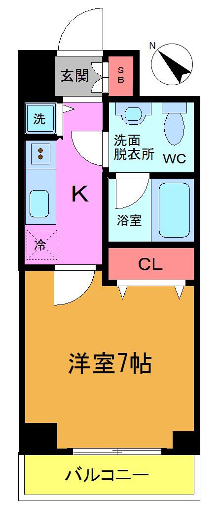 南海サザンコート行徳(1K/3階)の間取り写真