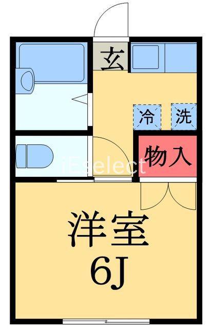 エステートピアシティ5 B棟(1K/2階)の間取り写真