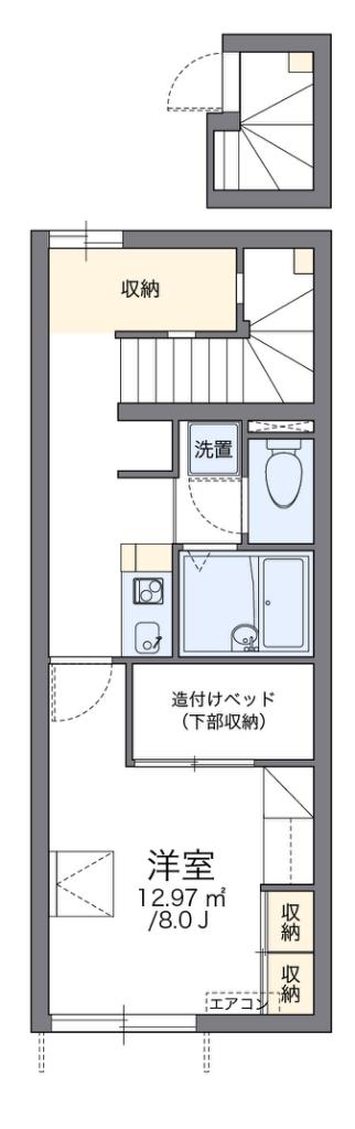 レオパレスフロストフラワー(1K/2階)の間取り写真