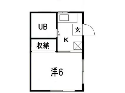 第一ガーネットハウス(1K/1階)の間取り写真