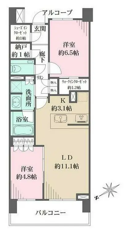ザ・パークハウス二子玉川ガーデン 7階階 間取り