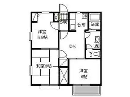 クラブナウ上佐野C(3DK/1階)の間取り写真