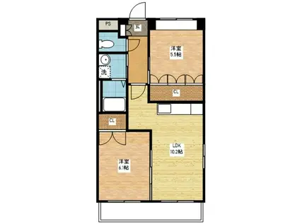 LA LUCE(2LDK/2階)の間取り写真