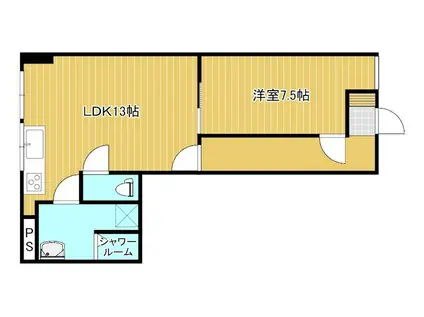 オアシスビル(1LDK/2階)の間取り写真
