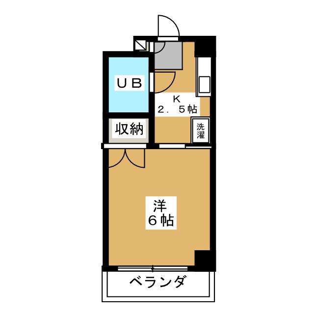ホワイトヒルズ(1K/2階)の間取り写真