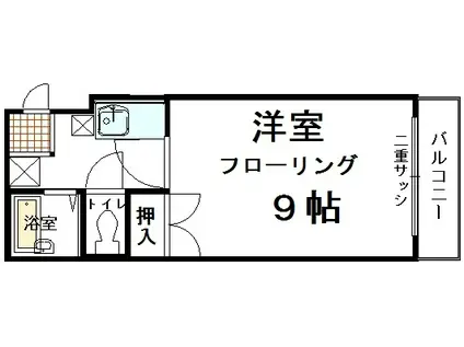コモド嵯峨(1K/1階)の間取り写真