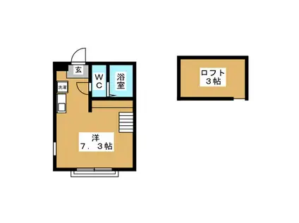 ハーミットクラブハウス井土ヶ谷 A棟(ワンルーム/1階)の間取り写真