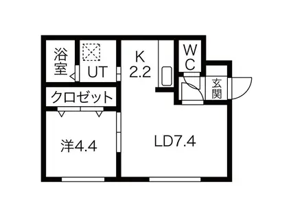 セレーノ ロッソ(1LDK/4階)の間取り写真