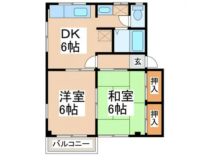 コーポアザレア(2DK/2階)の間取り写真