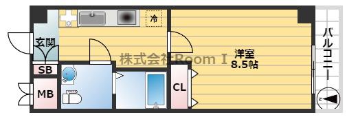 アーデン和泉町(1K/5階)の間取り写真