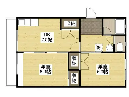 新涯マンションA棟(2DK/3階)の間取り写真