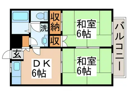 エントピア新和I(2DK/1階)の間取り写真