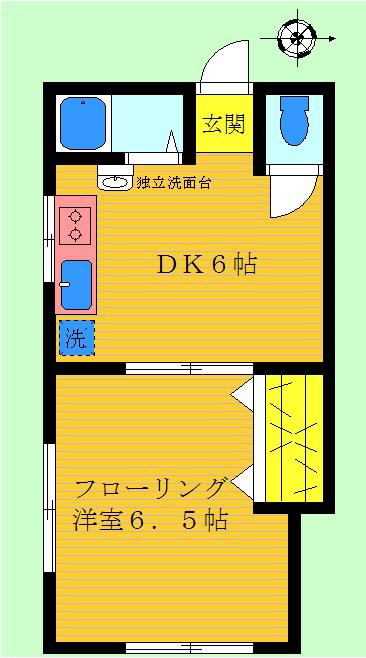 コーポ大澤(1K/2階)の間取り写真