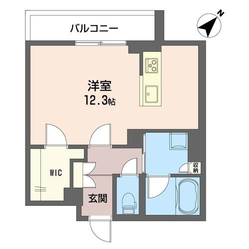 リュミエール南浦和(ワンルーム/3階)の間取り写真