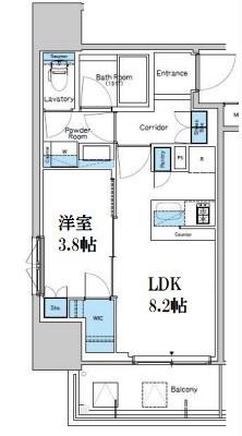 ルフォンプログレ堺筋本町タワーレジデンス(1LDK/4階)の間取り写真