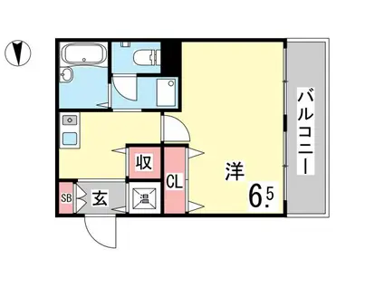 アヴェニール岡本(1K/2階)の間取り写真