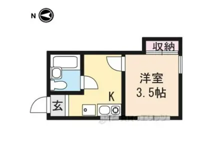 マンション松原(1DK/2階)の間取り写真