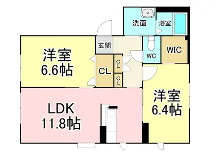 シャーメゾンJ・K(2LDK/1階)の間取り写真