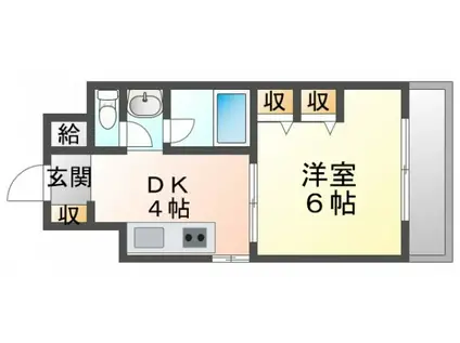 第13関根マンション(1DK/8階)の間取り写真