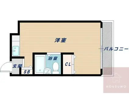 エリータ桃山台II(ワンルーム/1階)の間取り写真