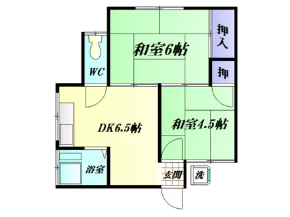 さわ荘(2DK/2階)の間取り写真