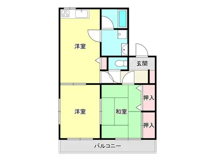 ファミールIZUMO(2DK/2階)の間取り写真