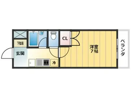 メゾンオームラ(1K/2階)の間取り写真