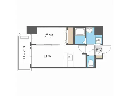 プレサンス梅田東グラッド(1LDK/2階)の間取り写真