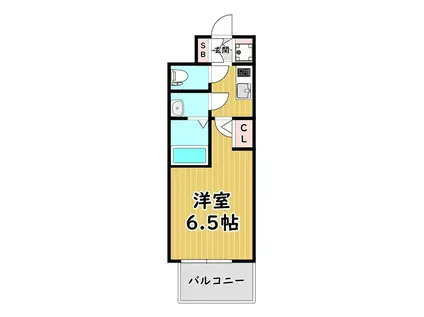 エスリードレジデンス大阪ウエスト(1K/9階)の間取り写真