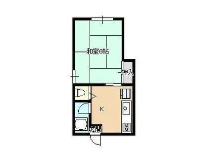 コーポ星野(1K/2階)の間取り写真