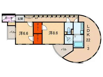 シルバーウィリアムス(2LDK/3階)の間取り写真