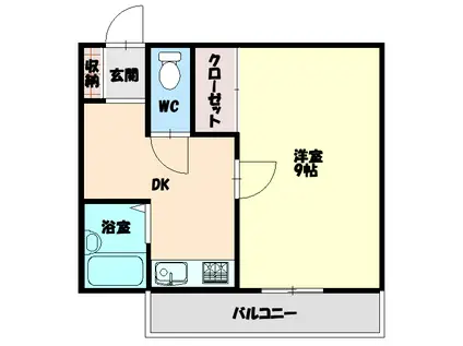 岡田マンション(1DK/3階)の間取り写真