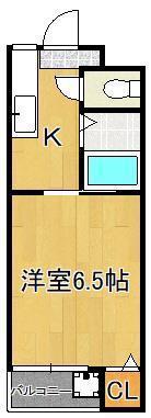 サンハイツ堺(1K/3階)の間取り写真