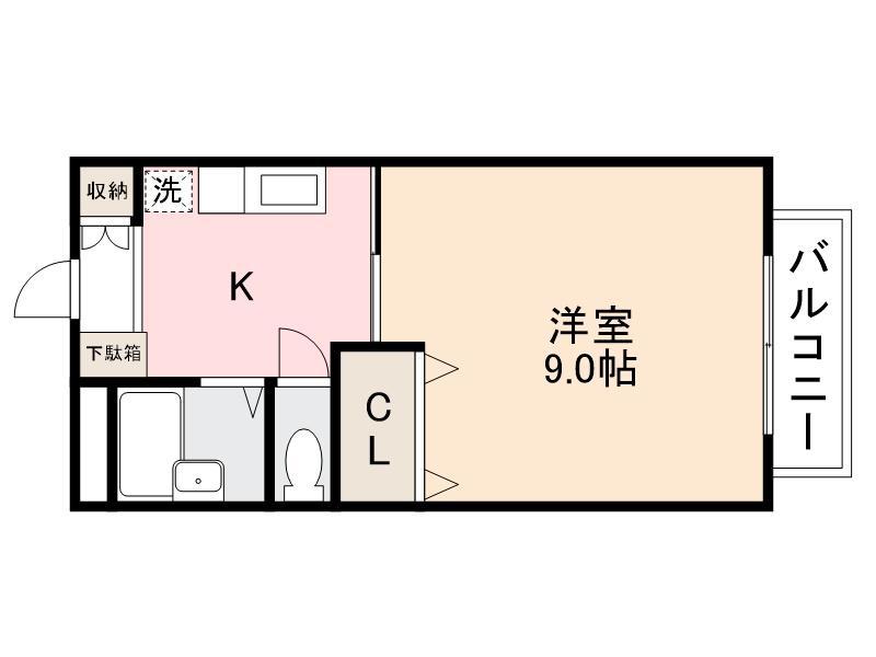 コーポ上田(1K/2階)の間取り写真