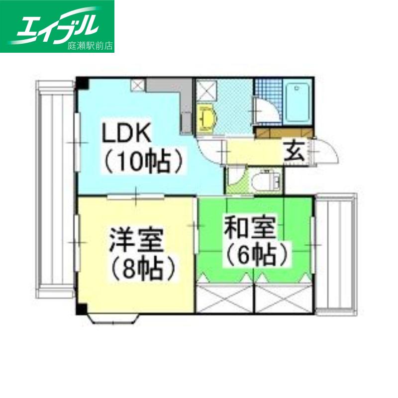 メゾンタイショウ3(2LDK/3階)の間取り写真