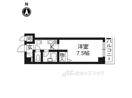 インテルビル(1K/6階)の間取り写真