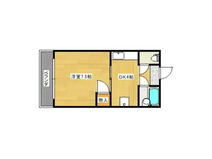 レジデンス・イン・ミユキ(1K/1階)の間取り写真