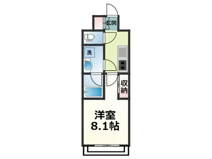 ヴィラ・デル・ソーレ栄(1K/9階)の間取り写真