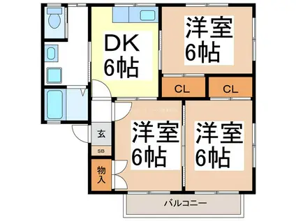 セレーノ小林(3DK/1階)の間取り写真